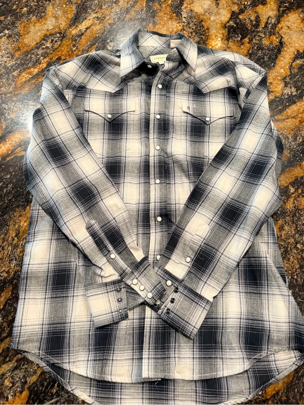 Men's Black & White Stetson Western Shirt